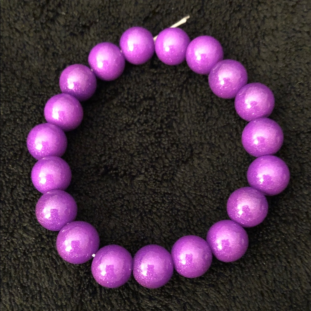 Semi Precious Stones Purple and Silver Flecks One Bracelet